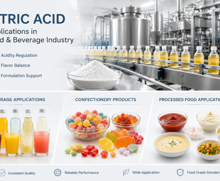 Citric acid applications in food and beverage manufacturing