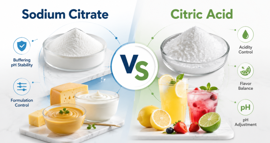 Sodium citrate vs citric acid comparison for food manufacturing