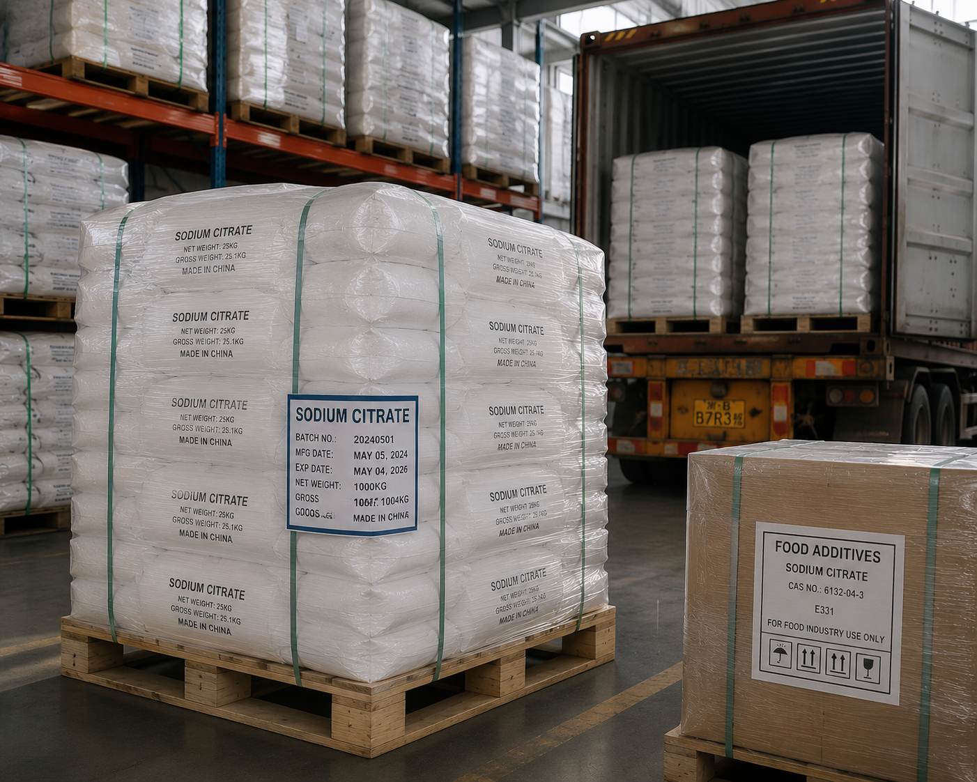 Bulk sodium citrate export packaging for international buyers