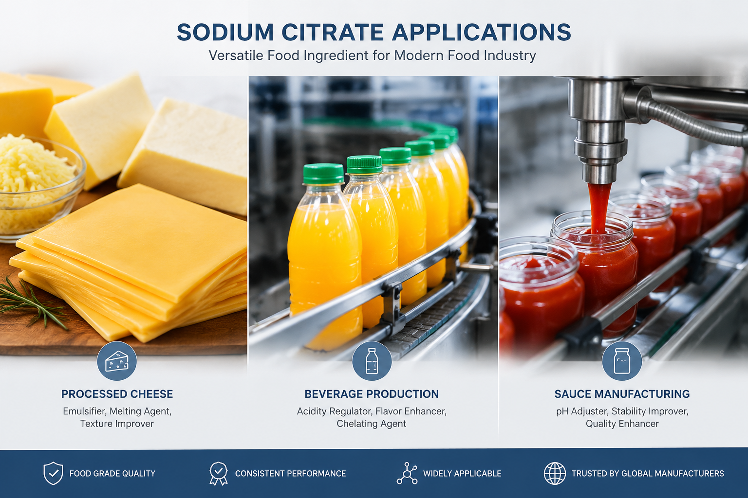 Sodium citrate applications in dairy beverages and processed foods