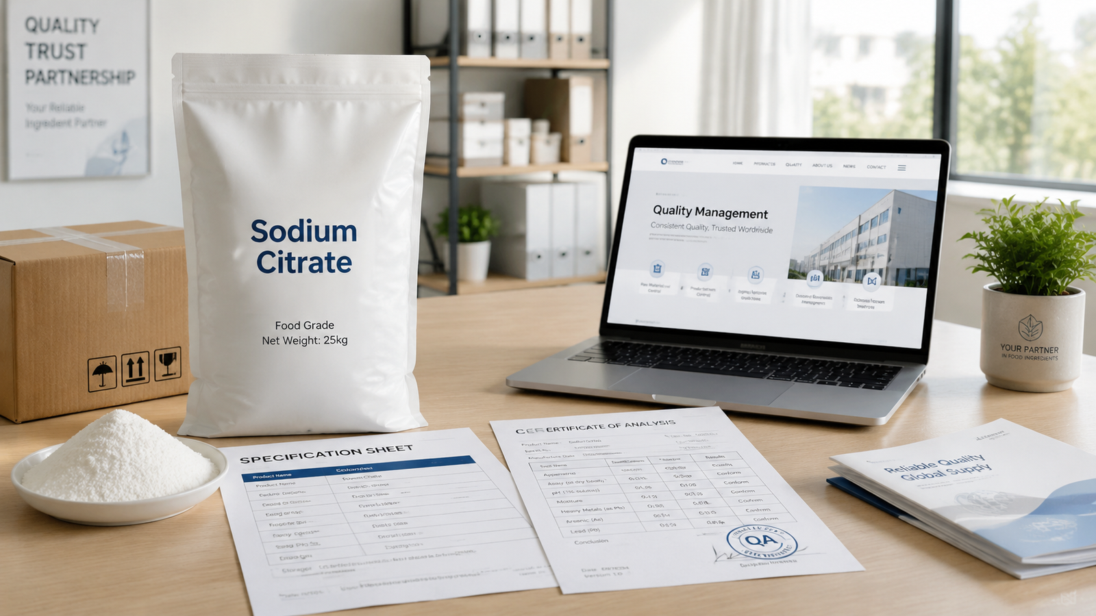 Food grade sodium citrate specification guide with quality documents