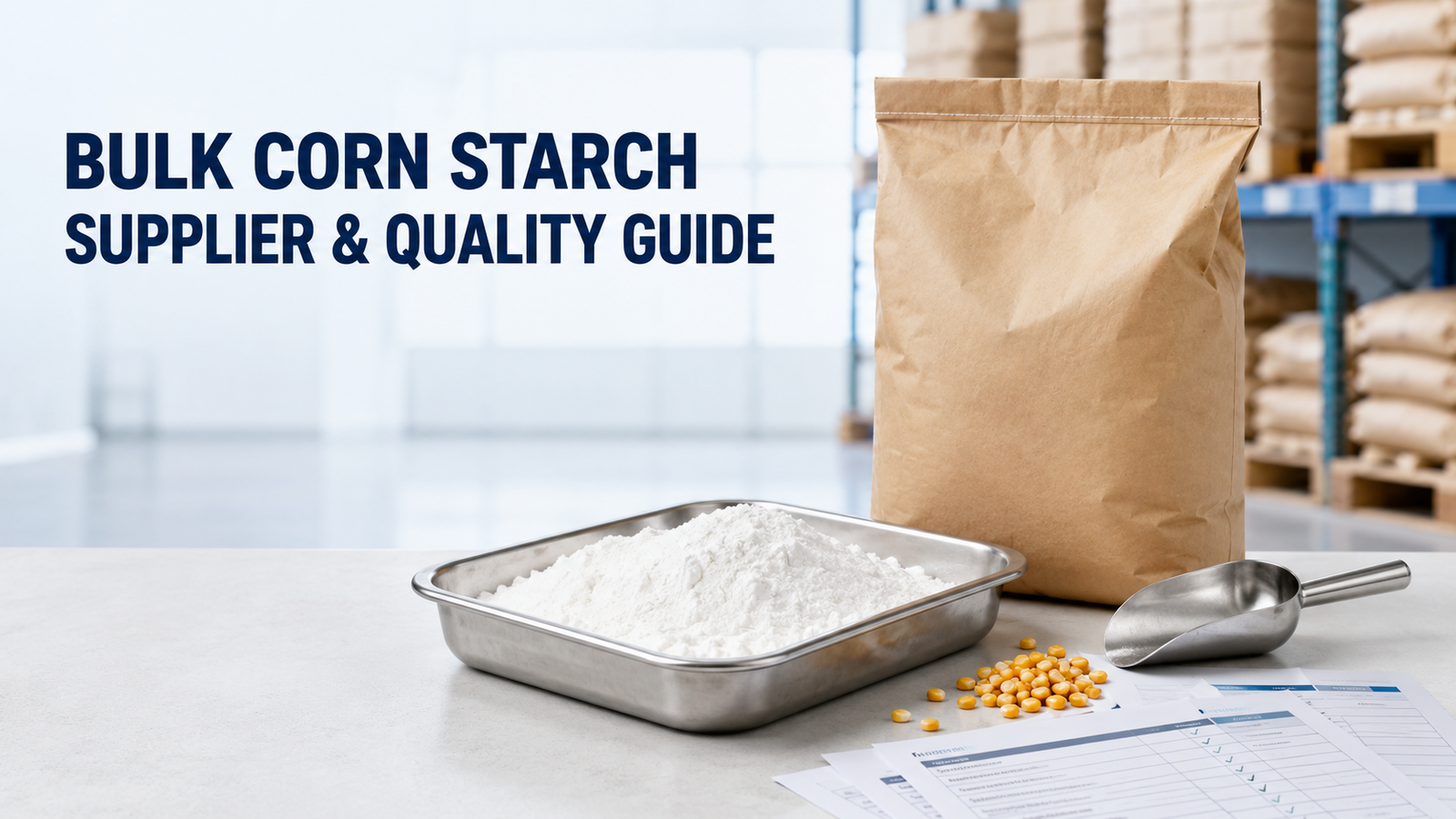 Bulk corn starch supplier quality and specification evaluation