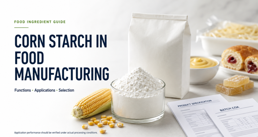 Corn starch used in food manufacturing with food applications and quality documents