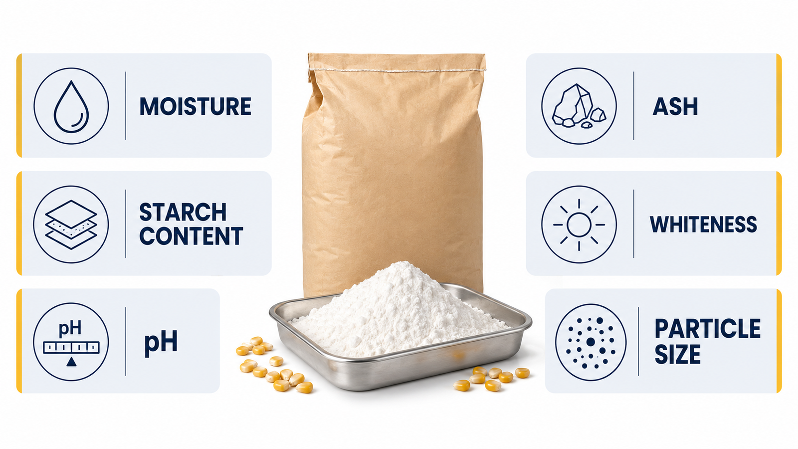 Food grade corn starch specifications for bulk purchasing