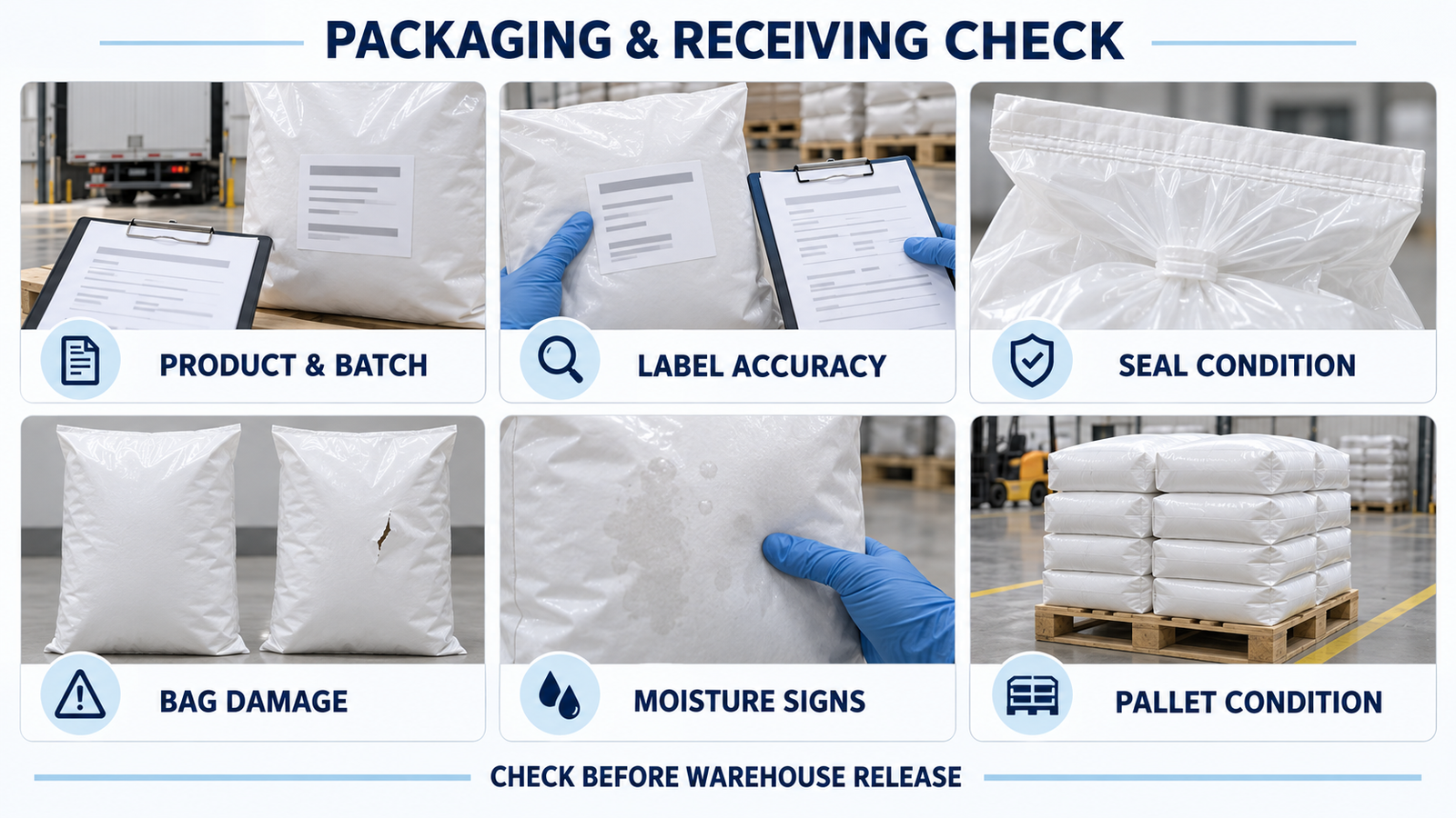 Dextrose monohydrate packaging and receiving inspection checklist