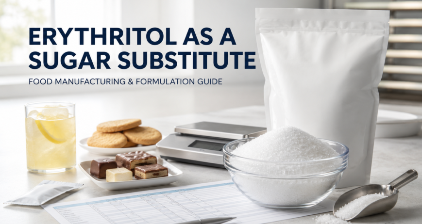 Erythritol as a sugar substitute in food manufacturing and formulation