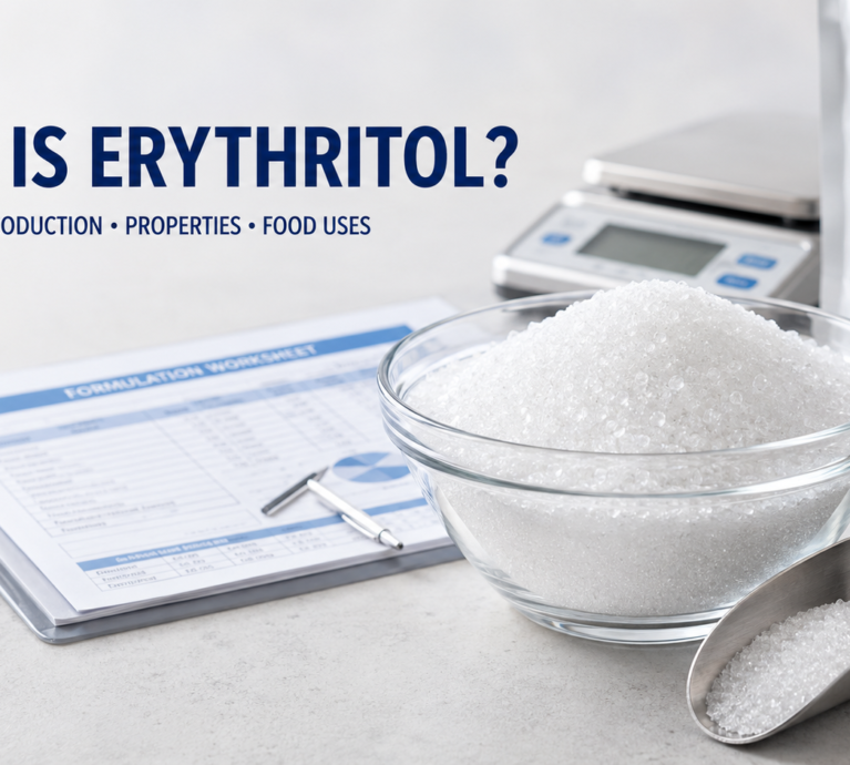 Food grade erythritol crystals with production, properties and food use guide