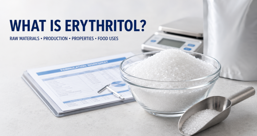 Food grade erythritol crystals with production, properties and food use guide